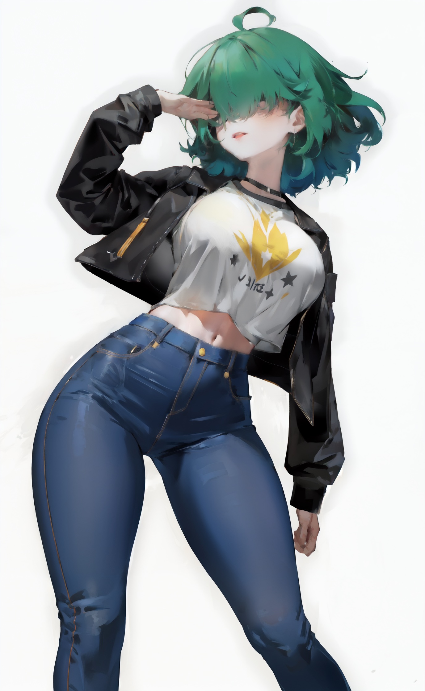 05395-1466223087-(white simple background_1.2), BREAK,1girl,huge breasts,green hair,short hair, vaporwave, cozy,retro, soft,narrow waist,hair ove.png